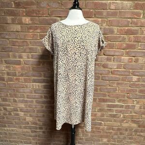 Adara Women’s Leopard Print Short Sleeve Summer Dress Sz Large